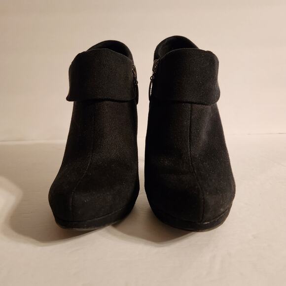 X-APPEAL Bootie Womens 7 QUINCEY Black Faux Suede Stiletto Heel Boot Romantic - Picture 4 of 10